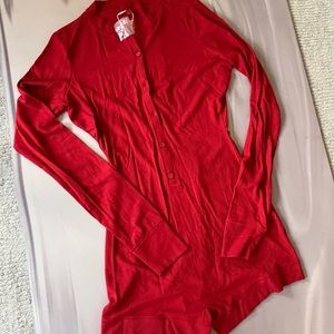 Skims soft lounge BUTTON UP HENLEY ONESIE